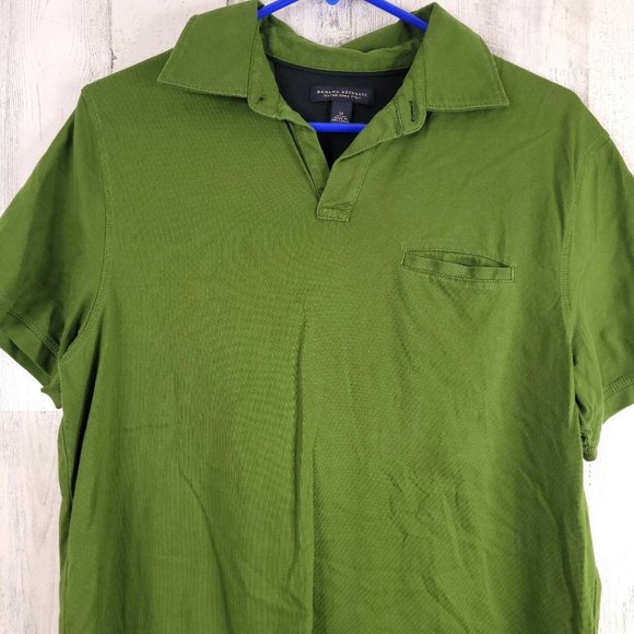 Banana Republic Fitted Pima Polo Mens Green Shirt - Picture 2 of 5